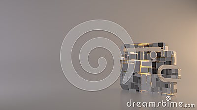 light background 3d rendering symbol of wallet icon Stock Photo