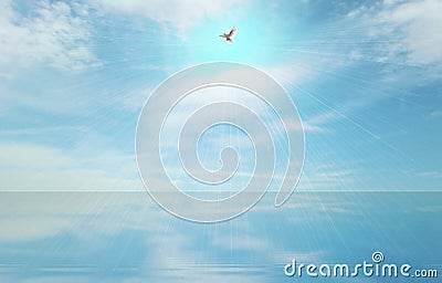 Light beam and holy spirit Stock Photo