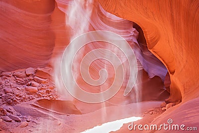 Light Beams in Antelope Canyon Stock Photo