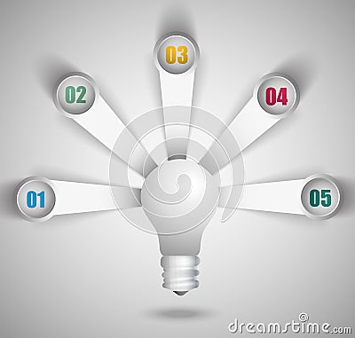 Light beams with paper number for presentation of ideas Stock Photo