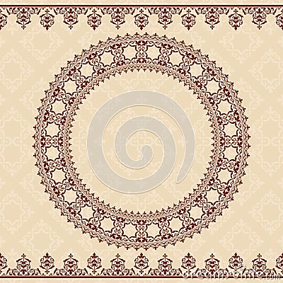 Light beige vector background with brown ornament Vector Illustration