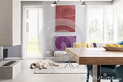 Light beige contemporary living room Stock Photo