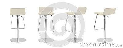 Light Beige leather Swivel bar Stool Stock Photo