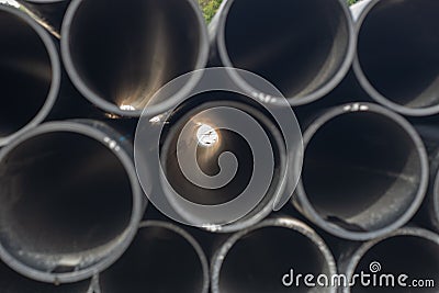 The light from the black rubber tube overlaps Stock Photo