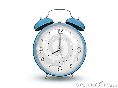 Light blue alarm clock Stock Photo