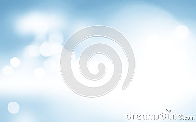 Light blue bokeh background blurred sky design, cloudy white paint with blue blurry border, fresh spring colors background Stock Photo