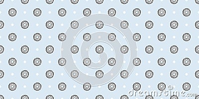 Light blue daisy pattern with dots pattern vector background Vector Illustration