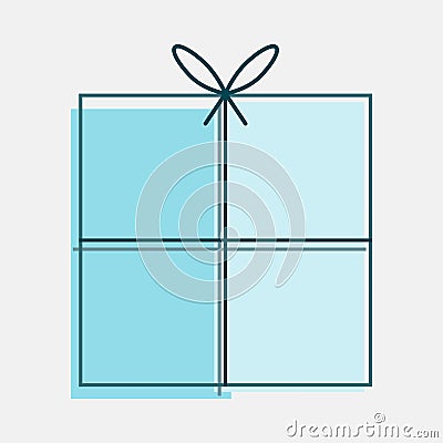 Light blue gift box without external decoration Vector Illustration