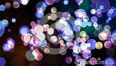 light blue green tone bubble divine dimension bokeh blur absract dark isolated Stock Photo