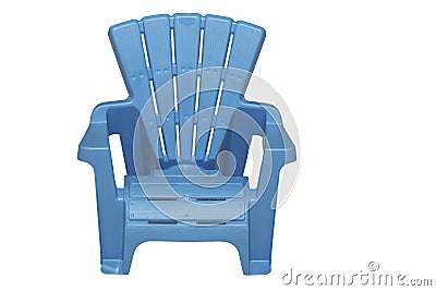 Light Blue Lawn Chair Isolated Stock Photo