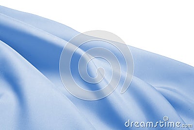 Light blue sintetic satin fabric that forms waves of lightness and momentum Stock Photo