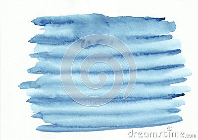 Light blue striped horizontal watercolor gradient hand drawn Stock Photo