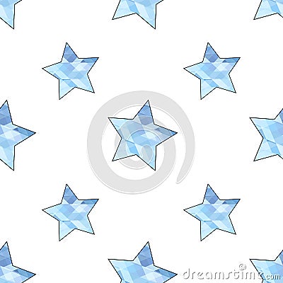 Light blue stylized stars pattern. Vector Vector Illustration