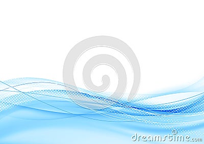 Light blue swoosh border elegant waves flow graphic background Vector Illustration