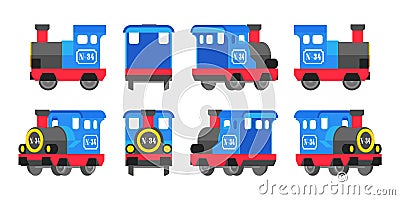 Light blue toy locomotive Vector Illustration