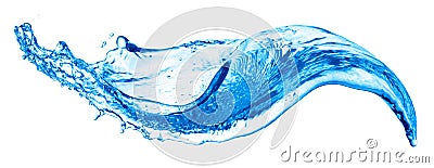 light blue transparent water wave surface with splash bubble on water white Stock Photo