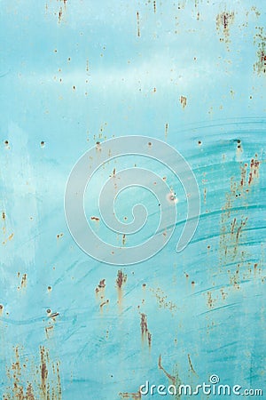 Light blue wall with rusty stains Stock Photo