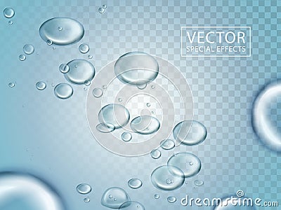 Light blue water drops Vector Illustration