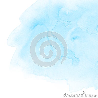 Light blue watercolor abstract hand paint texture with stains and spots on white paper. Illustration background for design Stock Photo