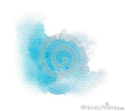 Light blue watercolor texture stain with water color wash, brush strokes Stock Photo