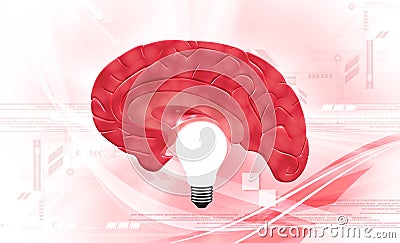 Light Of Brainstorm Cartoon Illustration