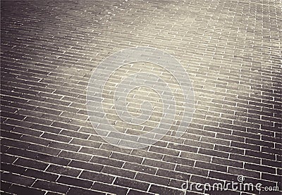 Light brown brick stone street road. Sidewalk Vector Illustration