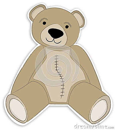 Light Brown Teddy Bear Cartoon Illustration