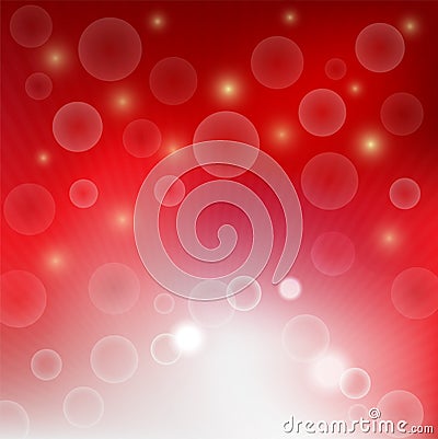 Light bubble bokeh on red background Vector Illustration