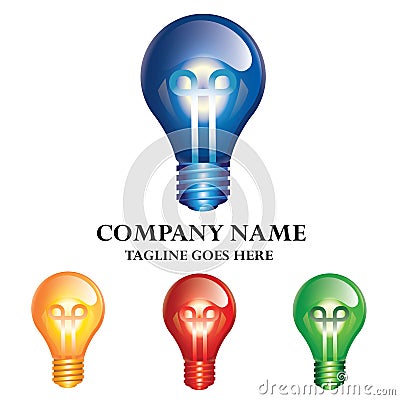 Light Bulb Energy Concept Logo Design Vector Illustration