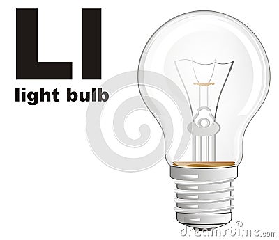 Light bulb and abc Stock Photo