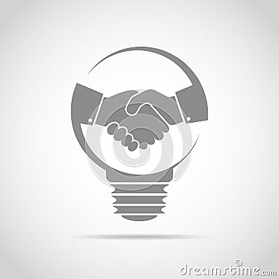 Light bulb with business handshake. Vector Illustration Stock Photo