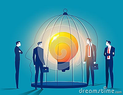 Caged thoughts concept Vector Illustration
