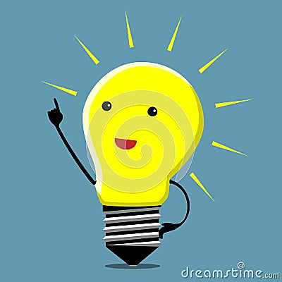 Light bulb character, insight Vector Illustration