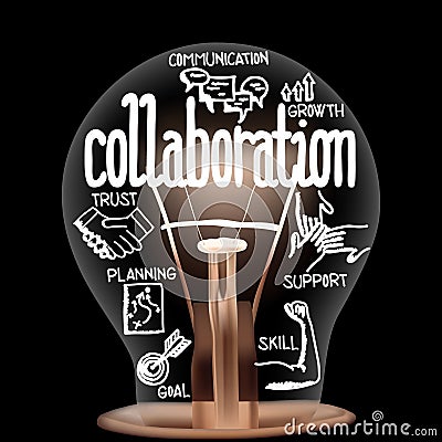 Light Bulb with Collaboration Concept Vector Illustration