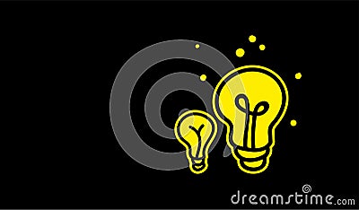 Light bulb, creative idea in doodle flat style. Vector Illustration