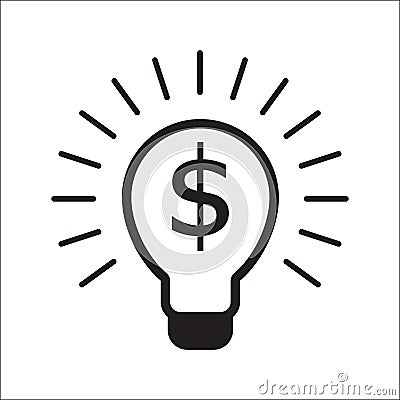 Light bulb with dollar symbol business concept Vector Illustration