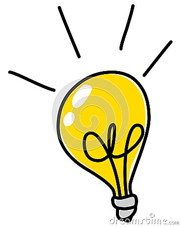 Light bulb doodle Vector Illustration