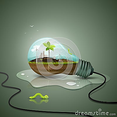 Light bulb ecology concept design background Vector Illustration