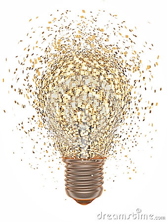 Light bulb exploding Stock Photo