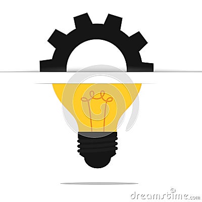 Light bulb gear idea concept . Vector Illustration