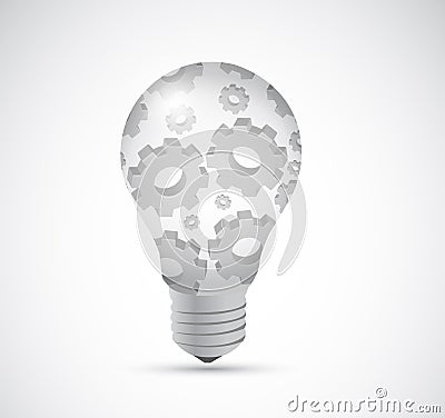 Light bulb gear illustration design Cartoon Illustration