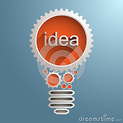 Light bulb with gears and cogs Stock Photo