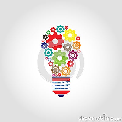 Light bulb with gears icon Vector Illustration