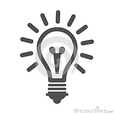 Light bulb gray icon, business creativity, idea making Vector Illustration