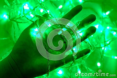 Light bulb green color Stock Photo