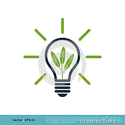 Light Bulb Green Leaf Icon Vector Logo Template Illustration Design. Vector EPS 10 Vector Illustration