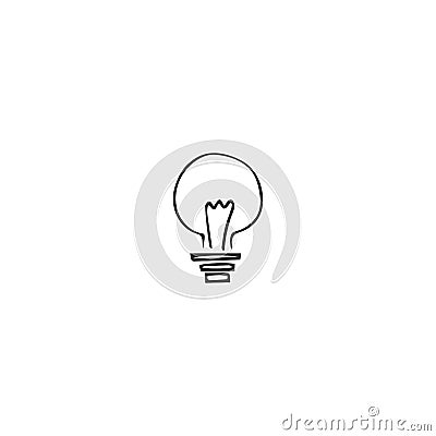 A light bulb. Housekeeping and home repairs theme. Vector hand drawn icon. Vector Illustration