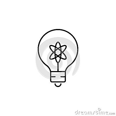 light bulb icon. Element of science illustration. Thin line illustration for website design and development, app development. Prem Cartoon Illustration
