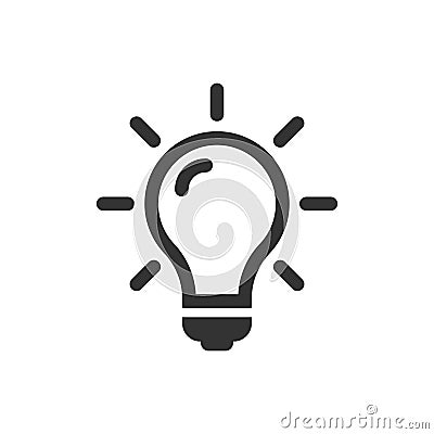 Light bulb icon in flat style. Lightbulb vector illustration on Vector Illustration