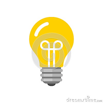 Light Bulb Icon. Flat Style Vector Vector Illustration